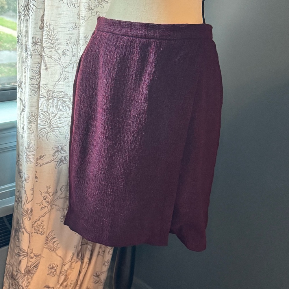 Banana Republic burgundy tweed wrap skirt